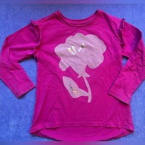 Tea Collection hi-low floral, Ruffled shirt 4T